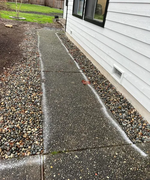Broom Finish Driveway Replacement With Decorative Borders in Newcastle 